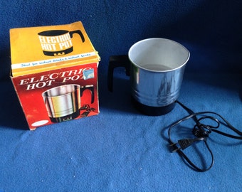 Vintage, Stainless Steel, Electric Hot Pot w Box, Coffee Heater/Carafe