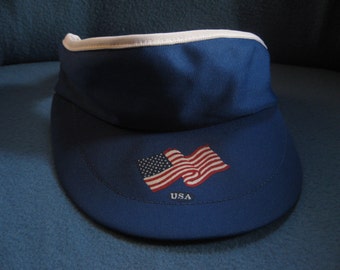 Vintage, Red White and Blue, USA, American Flag Visor, 4th Of July