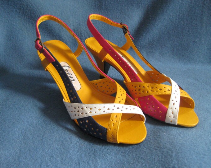 Vintage Multi Colored. Corsina Shoes Size 5 1/2 - Etsy