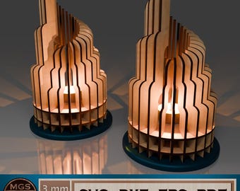 Laser Cut Tea Light Holder SVG File, Decorative Candle Holder Digital Template, Elegant Home Decor Design