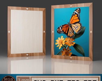 Laser Cut Wall Art Frame SVG File, Decorative Wall Art Frame Digital Template, Home Decor Vector Design