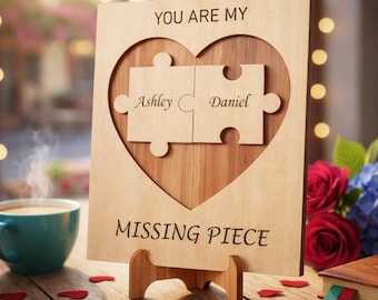 Valentines Laser Cut Files, You are My Missing Piece Puzzle Sign foı Couple Gift