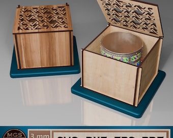 Laser Cut Gift Box SVG File, Square Shaped Packaging Template, DIY Custom Gift Box with Lid for Laser Cutting