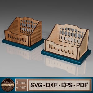 Laser Cut Visitenkartenhalter SVG-Datei, Elegante Visitenkarte Display Vorlage, Professioneller Karten Organizer für das Laserschneiden