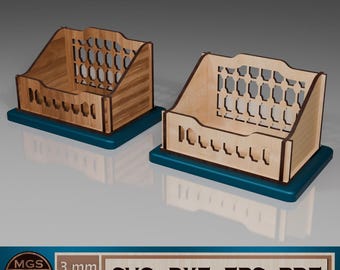 Laser Cut Business Card Holder SVG File, Elegant Business Card Display Template, Professional Card Organizer for Laser Cutting