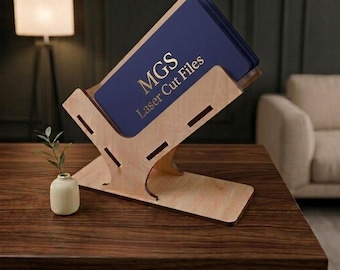 Modern Business Card Holder SVG Files for Laser, Office Desk Decor Wood Laser Files