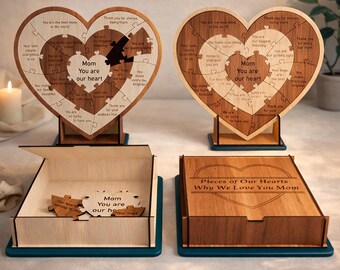 Mothers Day Heart Puzzle Laser Cut Files, Why We Love You Mom