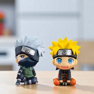 Naruto and Kakashi Figure – 10cm Q Version Anime Toy – Cute PVC Mini Model – Naruto Shippuden Gift for Fans and Collectors