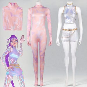 Kpop Demon Hunters Rumi Cosplay Costume for Women Girls – Fantasia Jumpsuit & Crop Top with Shorts – Halloween Carnival Disguise Outfit