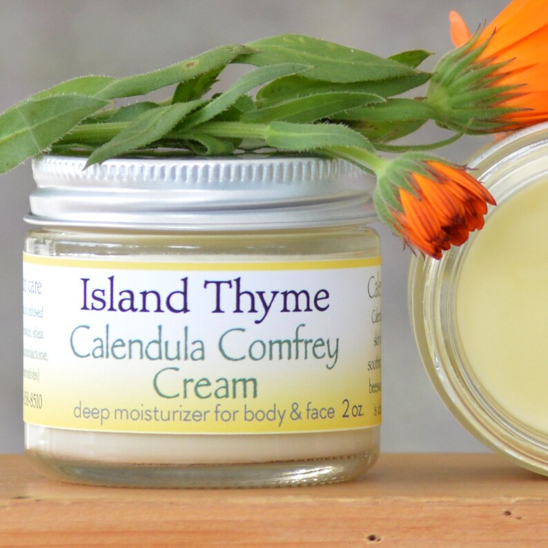 Calendula Comfrey Cream, Deep Moisturizer for Dry Skin With Beautiful