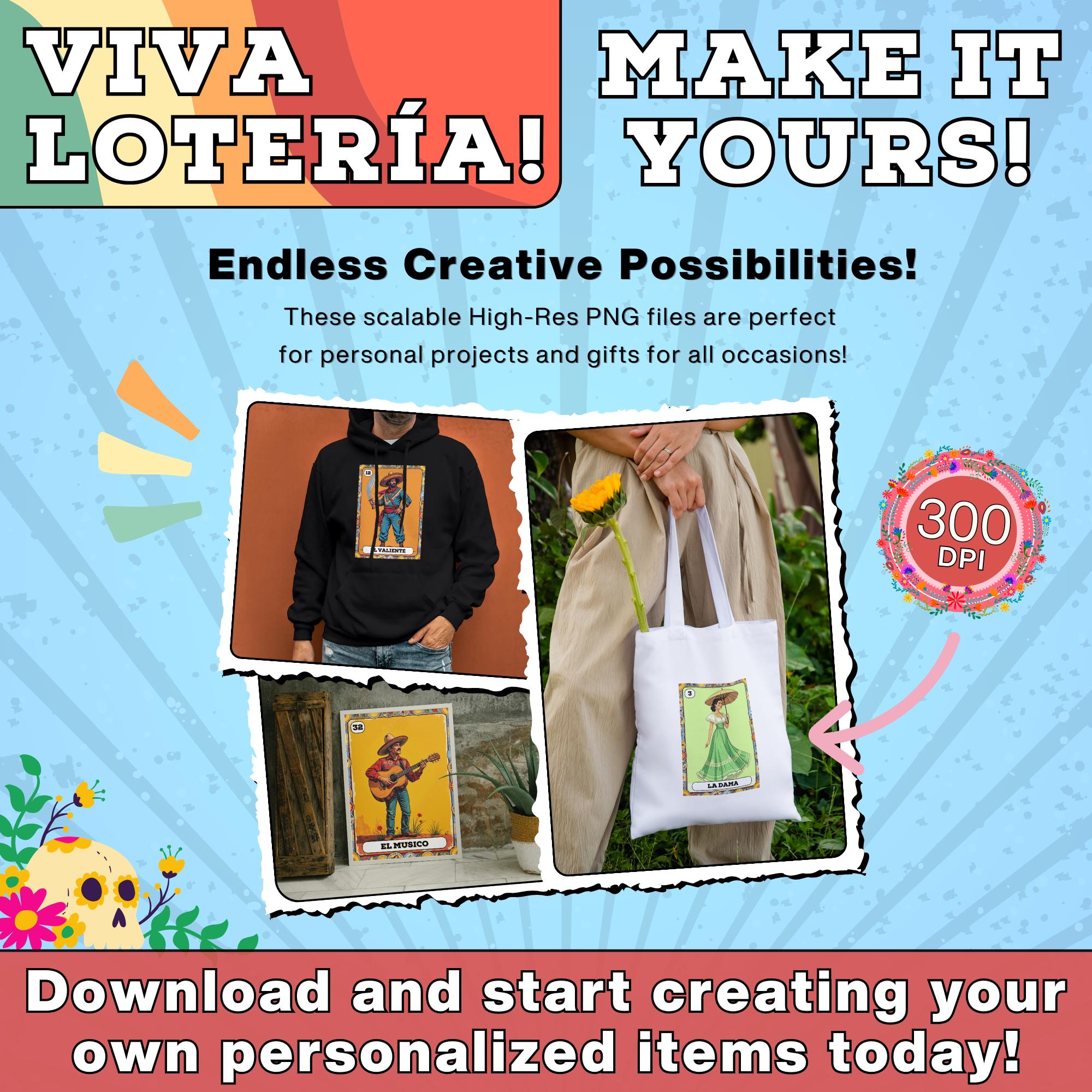 Printable Lotería Deck – 54 PNG Cards &amp; 30 Boards | Traditional Mexican Game | Vintage Art for ...