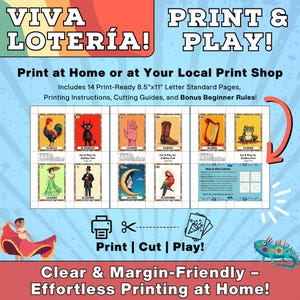 Printable Lotería Deck – 54 PNG Cards &amp; 30 Boards | Traditional Mexican Game | Vintage Art for ...