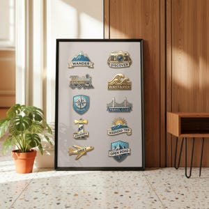 Emaljnålar | Vintage broschtryck | Färgglatt emblemvägg | Retro lapp på canvas | Metallaccessoarkonst | Samlarposter