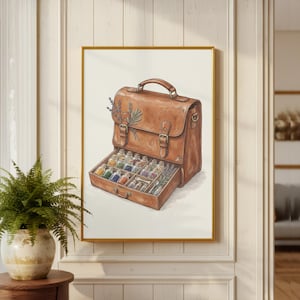 Vintage Herbalist Satchel | Dark Academia Botany | Retro Apothecary Room | Witchy Cottagecore | Antique Plant Magic | Classic Flora