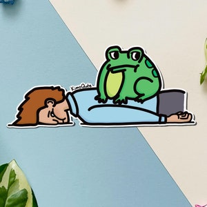 フェイスプラント：ステッカービニール、耐水性、面白い、ウォーターボトル、ラップトップ、つまずいた男、カエル、カエルステッカー、ギフト、文房具
