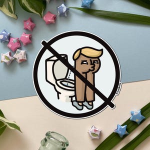 Sit to Pee Butt: adesivo in vinile, resistente all'acqua, opaco, divertente, bottiglia d'acqua, computer portatile, bagno, toilette, umorismo sul vasino