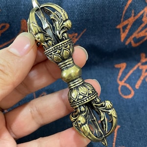 Nepal Buddha Vajra Retro brass pestle Tibetan Buddhism Tantra Buddhism Meditation decor ,Dorje Phurba Amulet Collectibles .