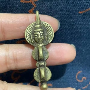 Tibetan Buddhism mini Retro copper Dorje Vajra Phurba Amulet pendant Tantra Buddhism Talisman Charm tiny Vajra .