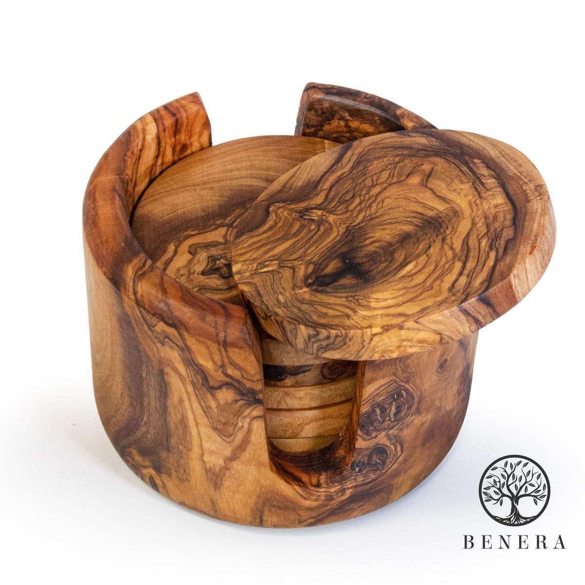 Olive Wood Coaster Set 6- Etsy