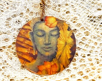Buddha pendant / necklace / colorful jewelry / Buddhist / yoga zen spiritual gifts / meditation/ religious / namaste