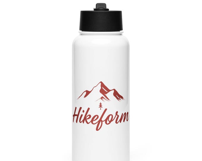 Hikeform stainless steel drinking bottle with straw