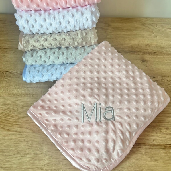 Personalised Dimple baby blanket, embroidered bubble blanket