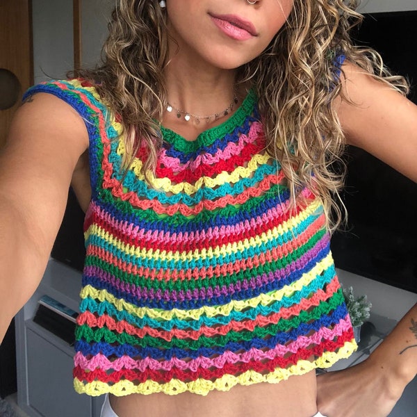 Crochet Rainbow Topdown - Pattern (ebook)