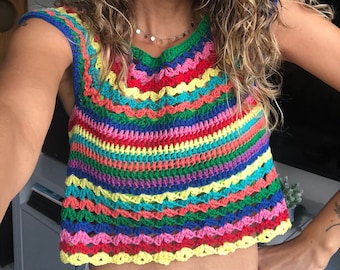 Crochet Rainbow Topdown - Pattern (ebook)