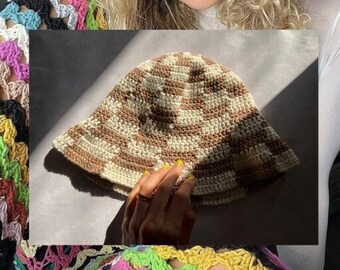 Checkered Bucket Hat - Crochet Pattern