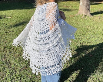 White Shawl - Crochet Pattern