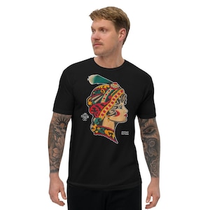 Free-Spirited Woman Short Sleeve T-shirt | Traditional Tattoo | Tattoo Shirt | Tattoo Art