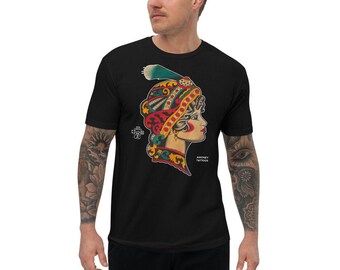 Free-Spirited Woman Short Sleeve T-shirt | Traditional Tattoo | Tattoo Shirt | Tattoo Art