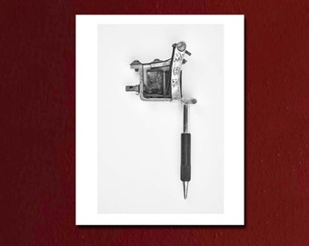 Vintage Tattoo Machine Giclée Print - Spaulding & Rogers | Beperkte editie | Tatoeagekunst | Zwart-wit fotografie