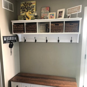 Mudroom Bench and Coat Rack Storage Wall Shelf Entryway Furniture