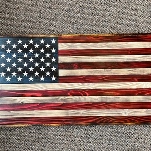 Wooden Flag for Room Wall, Rustic American Flag, Wall Hanging American Flag
