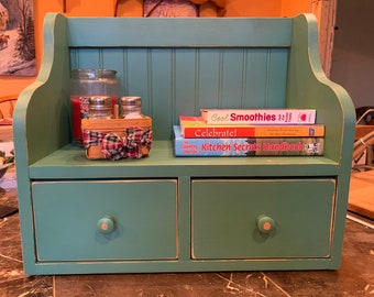 Countertop Cookbook and Recipe Holder | Kitchen Storage with Drawers