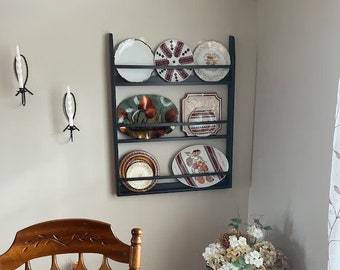 Large Plate Rack, Wall Hanging Dish Rack Display, Dish Rack, Plate Rack and Cutting Board Display, Kitchen Storage Shelf