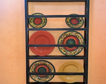 Country Rustic Plate Rack Stand Farmhouse Plate Rack Wall Hanging