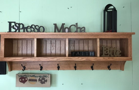 4 Cubby Coat Rack Storage Unit Entryway Storage Shelf With Cubbies and Hooks Wall Coat Rack With Cubby Mud Room Shelf Wood Shelf Etsy