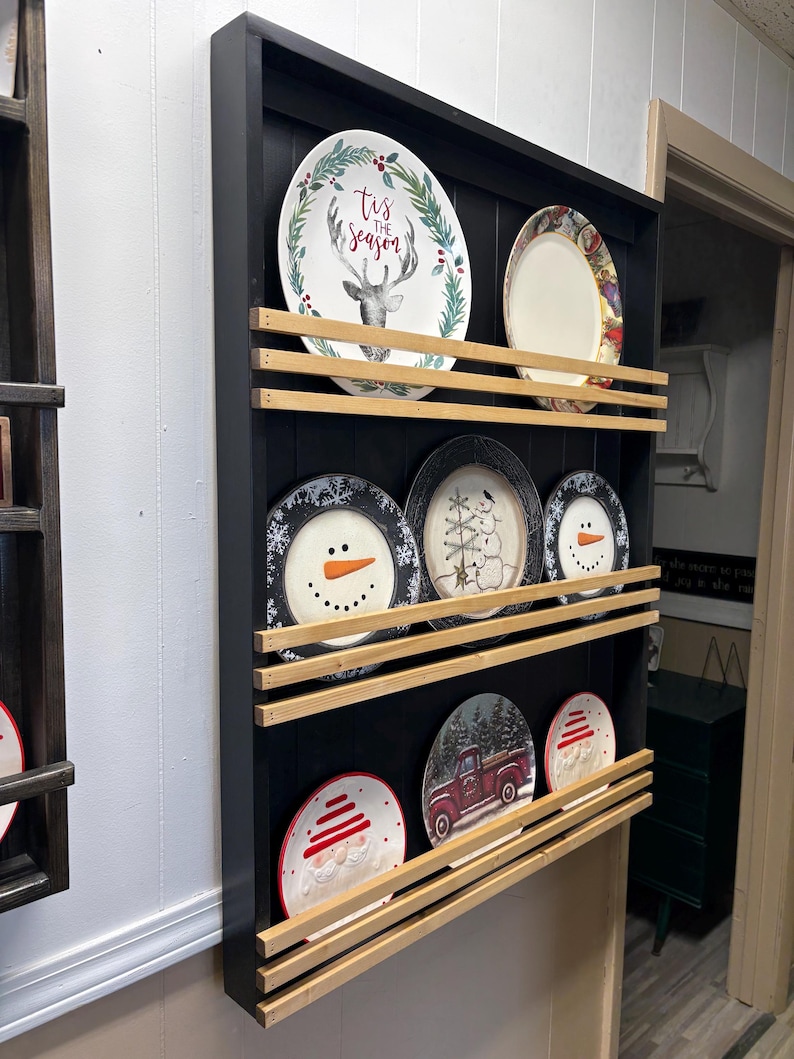 Modern Plate Rack, Large Wall Hanging Plate Display - Etsy