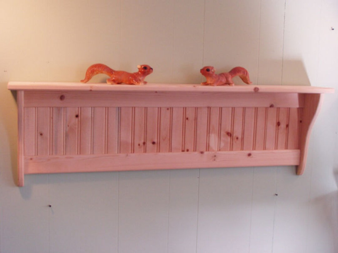 Wood Wall Shelf, Display Shelf, 48 Inch Long, Unfinished Pine Shelf, Charming Rustic Primitive