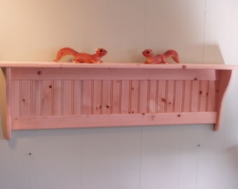 Wood Wall Shelf Display 42 Inch Unfinished Pine