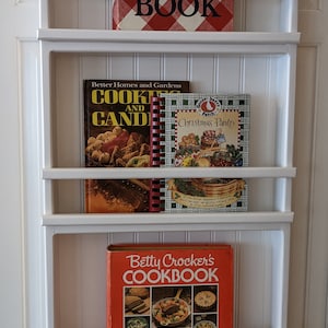 Cookbook Recipe Rack, Bookshelf Wall Hanging Cabinet Rack, Plate Rack, Kitchen Storage Shelf, Cookbook and Recipe Display Rack