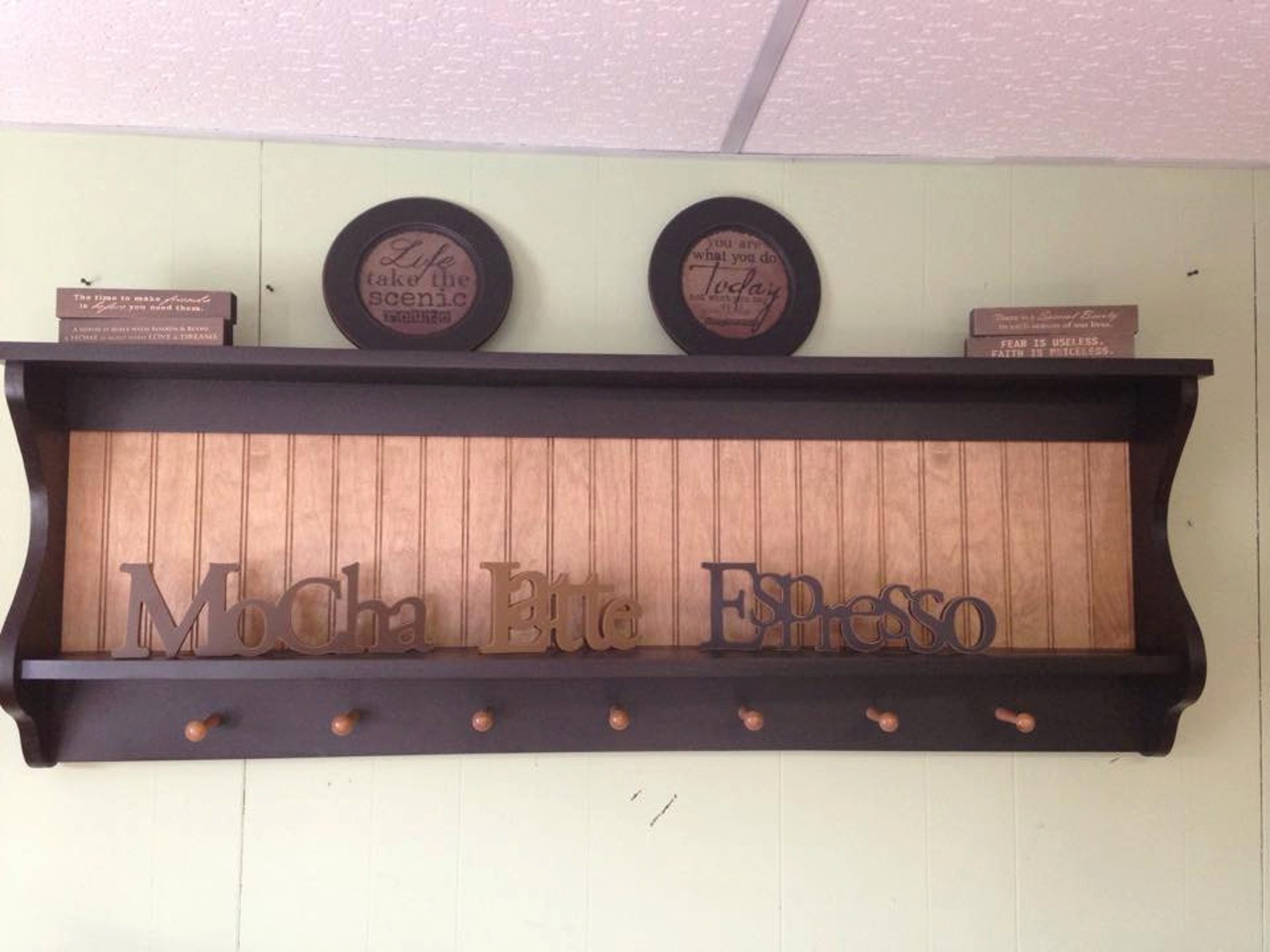 Charming Primitive Plate Rack Wall Shelf Country Display Etsy