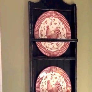 Expositor de platos colgante de dos niveles, pequeño, con dos estantes