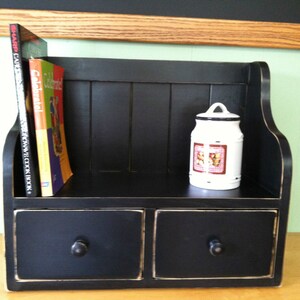 Cook Book Recipe Display Rack Counter Top Shelf Recipe Drawers Country ...