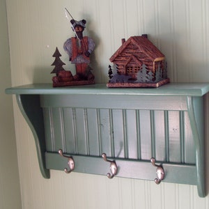Coat Rack Display Shelf Wood Wall Shelf Country Coat Rack 24&quot; Wide Satin ChromeHooks Espresso Key Holder