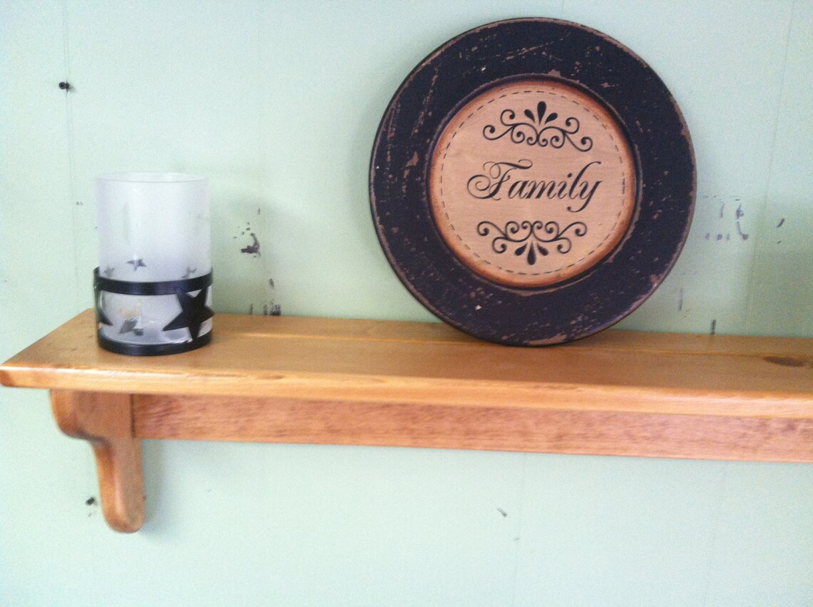Plate Rack Display Shelf Beautiful 60 Pine Wood Shelf Etsy