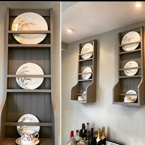 Beautiful Modern Plate and Dish Rack, Mug Set Rack Display, Plate Display, Wall Hanging Dish Rack, Home Wall Art Display,