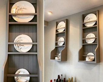 Modern Plate Rack: Wall Hanging Dish & Mug Display